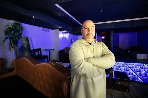 Christopher Gregoire, owner of AQ Sauna, says a live pipe bomb was found outside his club in the early hours of Sept. 11. (Mikaela MacKenzie/Winnipeg Free Press)