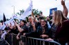Coalition Avenir Québec supporters await the arrival of leader Christine Frechette to an election debate in Montreal, on Tuesday, Sept. 15, 2026. THE CANADIAN PRESS/Christopher Katsarov