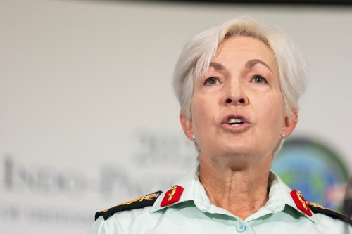 Gen. Jennie Carignan speaks during a press conference while attending the 28th annual Indo-Pacific Chiefs of Defence Conference in Victoria, on Wednesday, Sept. 2, 2026. THE CANADIAN PRESS/Chad Hipolito