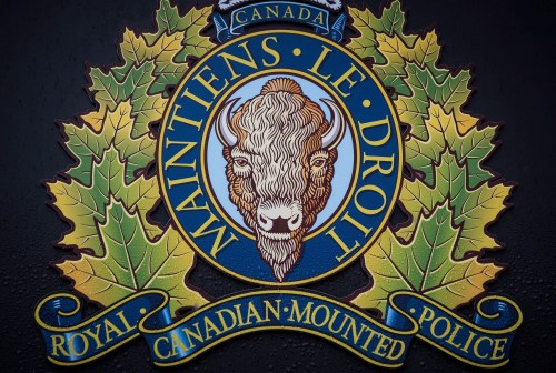 The RCMP logo is seen in Surrey, B.C., on Friday April 13, 2018. THE CANADIAN PRESS/Darryl Dyck