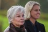 Surrey-Serpentine River B.C. Conservative candidate Linda Hepner, front left, and Surrey-Cloverdale candidate Elenore Sturko attend a campaign stop with B.C. Conservative Leader John Rustad, not seen, in Surrey, B.C., on Monday, October 14, 2024. THE CANADIAN PRESS/Darryl Dyck