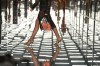 A model wears a creation as part of the Fendi Spring/Summer 2027 Women's collection presented in Milan, Italy, Wednesday, Sept. 23, 2026. (AP Photo/Antonio Calanni)