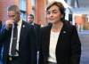 Coalition Avenir Québec Leader Christine Frechette walks to speak to reporters while at the Federation quebecois des Municipalities (FQM) in Quebec City, Friday, Sept. 25, 2026. Quebecers are going to the polls fro a general election on Oct. 5. THE CANADIAN PRESS/Jacques Boissinot