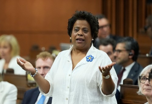 Health Minister Marjorie Michel rises during question period on Parliament Hill in Ottawa on Wednesday, June 17, 2026. THE CANADIAN PRESS/Adrian Wyld