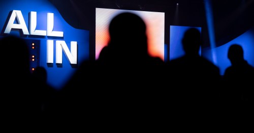 People wait for speakers on the main stage at All-In 2026, an artificial intelligence (AI) conference in Montreal, on Thursday, Sept. 17, 2026. THE CANADIAN PRESS/Christinne Muschi