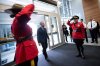 Prime Minister Mark Carney is greeted as he arrives at RCMP 