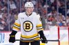 FILE - Boston Bruins' Fraser Minten looks on during the second period of an NHL hockey game against the Philadelphia Flyers, Feb. 28, 2026, in Philadelphia. (AP Photo/Chris Szagola, File)