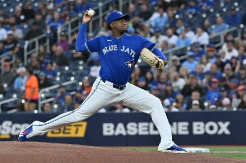 Toronto Blue Jays pitcher Jose Soriano (40) throws to a Detroit Tigers batter during first inning MLB action in Toronto on Monday, Sept. 14, 2026. THE CANADIAN PRESS/Jon Blacker