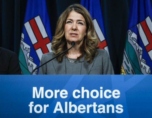 Alberta Premier Danielle Smith makes a health-care announcement in Calgary, Monday, July 27, 2026. THE CANADIAN PRESS/Jeff McIntosh