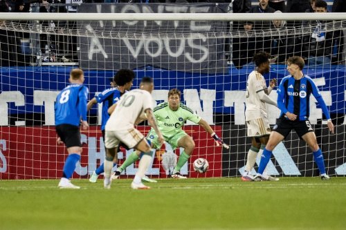 Atlanta United's Miguel Almiron (10) scores on CF Montreal goalkeeper Sebastian Breza during first half MLS soccer action, in Montreal, on Wednesday, Oct. 14, 2026. THE CANADIAN PRESS/Christopher Katsarov