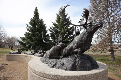 Peter Sawatzky’s sculpture The Seal River Crossing is one of the many attractions at the Riverbank Discovery Centre. A new tourism strategy for the City of Brandon will promote the Riverbank as a major destination point for visitors. (Tim Smith/The Brandon Sun files)