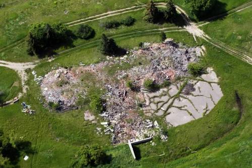 The site of the former Brandon Indian Residential School along Grand Valley Road is seen from the air in July, 2014. (By Tim Smith/The Brandon Sun)