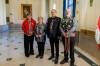 Gov. Gen. Louise Arbour (second from left) stands with (from left): CEO Gayle Gruben, Manitoba Inuit Association; Grand Chief Garrison Settee, Manitoba Keewatinowi Okimakanak; and Minister Will Goodon, Manitoba Métis Federation. (Mike Deal/Winnipeg Free Press)