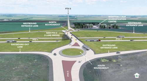 A rendering showing the structural design for the Carberry overpass. (Government of Manitoba)