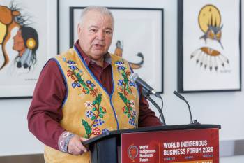 David Chartrand, Manitoba Métis Federation president, speaks during an event in April. Chartrand said the federation has made an offer on two adjacent downtown properties, possibly to accomodate daycares and offices. (Mike Deal/Winnipeg Free Press files)