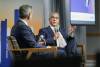 Manitoba&rsquo;s U.S. trade representative Richard Madan (right) speaks Thursday at a Winnipeg Chamber of Commerce event at the Inn at The Forks. (Ruth Bonneville/Winnipeg Free Press)