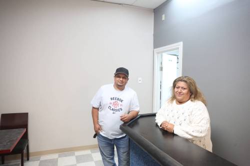 Tu Casa Pupusería Salvadoreña & More owners Oscar (left) and Jacquelinne Rodriguez stand in the restaurant on Sunday afternoon. The new family run business is expected to open at 222 Rosser Ave. in mid-November. (Abiola Odutola/The Brandon Sun)