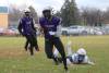 Lota Okaekwu carries the ball for the Vincent Massey Vikings against the River East Kodiaks during their WHSFL nine-man JV quarterfinal at Doug Steeves Field on Wednesday. (Thomas Friesen/The Brandon Sun)