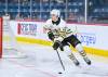 Brandon Wheat Kings defenceman Nigel Boehm (12), shown skating with the puck during a Western Hockey League game against the Kamloops Blazers at Sandman Centre on Oct. 7, has embraced the role of blocking shots. (Brian Johnson/Kamloops Blazers)