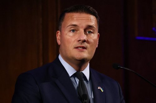 Defence Secretary Wes Streeting delivers the closing ministerial keynote at the U.K. Space Power Conference 2026 in London on Wednesday, Sept. 23, 2026. (Jack Taylor/Pool Photo via AP)