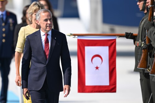 Canada's Prime Minister Mark Carney, third left, arrives for the NATO Summit in Ankara, Turkey, Tuesday, July 7, 2026. (Muhammed Abdullah Kurtar, Pool Photo via AP)