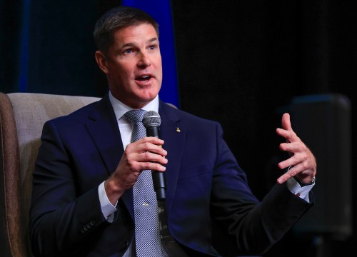 Canadian Space Agency astronaut Jeremy Hansen speaks at the Global Business Forum in Banff, Alta., Thursday, Sept. 24, 2026. THE CANADIAN PRESS/Jeff McIntosh