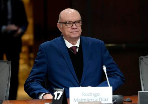 Ambassador of Cuba to Canada Rodrigo Malmierca Diaz prepares to appear before the Standing Committee on Foreign Affairs and International Development, on Parliament Hill in Ottawa, on Tuesday, Feb. 24, 2026. THE CANADIAN PRESS/Justin Tang