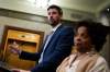 Minister of Justice Sean Fraser speaks as Minister of Health Marjorie Michel looks on during a media availability on Parliament Hill in Ottawa, on Wednesday, Oct. 7, 2026. THE CANADIAN PRESS/Justin Tang