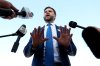 Vice President JD Vance speaks to members of the media at Cincinnati/Northern Kentucky International Airport, Friday, Oct. 9, 2026 in Hebron, Ky., as he departs for a rally in Lima, Ohio. (Samuel Corum/Pool Photo via AP)