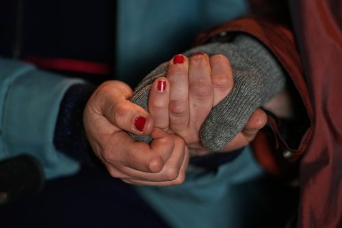 A guided tour for people with dementia at the Zoo in Berlin, Germany, Thursday, March 26, 2026. (AP Photo/Markus Schreiber)