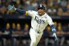 Tampa Bay Rays' Chandler Simpson celebrates during the 12th inning of Game 4 of baseball's World Series, Wednesday, Oct. 28, 2026, in St. Petersburg, Fla., between the Milwaukee Brewers and the Tampa Bay Rays. (AP Photo/Ashley Landis)